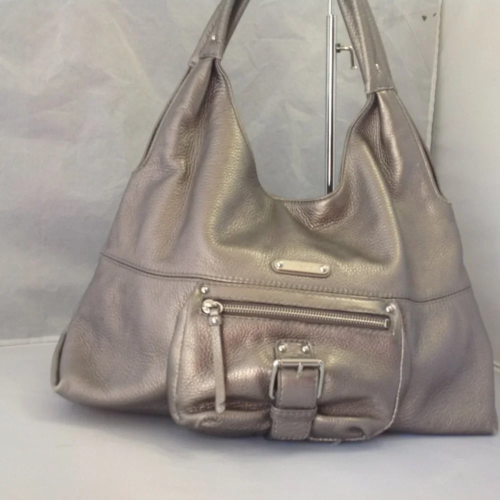Michael Kors Grey Metallic Hobo bag